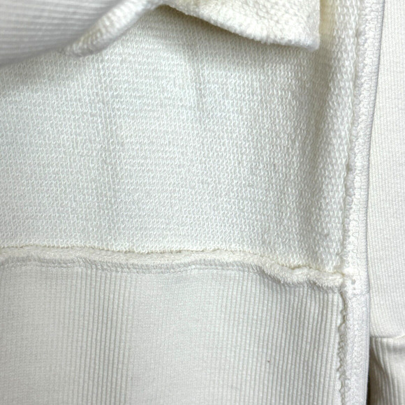 Sandrine Rose L'Artiste Distressed Pullover Hoodie Sweatshirt Cream Women XS NWT - Picture 9 of 11